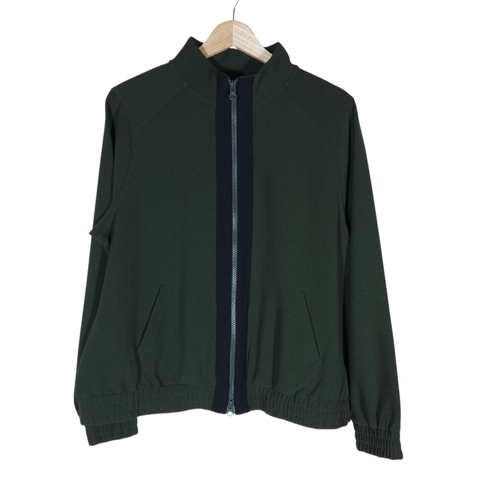 Belyn Key Womens Jacket Medium Olive Green Zip Up Lightweight Golf Athleisure
